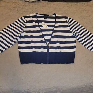 NWT Ashley Stewart Striped Zip-Up Cardigan Size 14/16